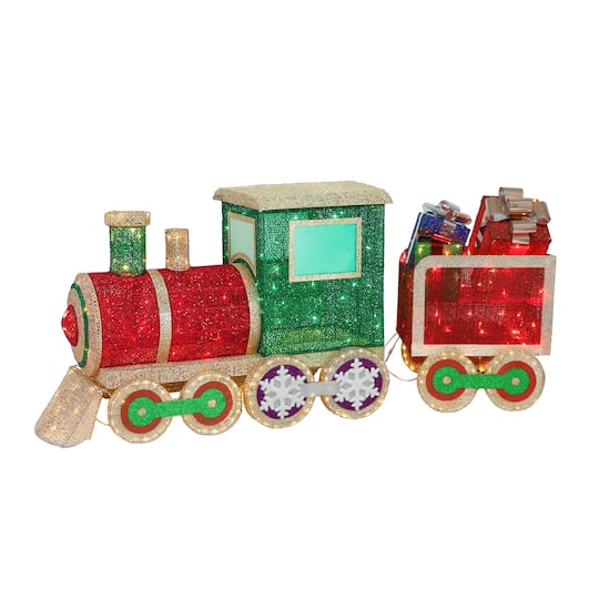 68" Pre-Lit Outdoor Wire Frame Train